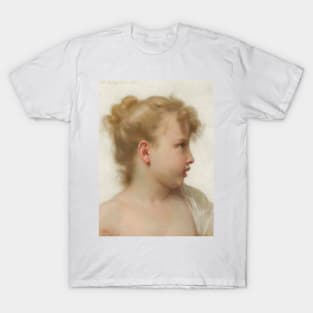 Etude; Tete de Petite Fille (Visage de Profil) by William-Adolphe Bouguereau T-Shirt